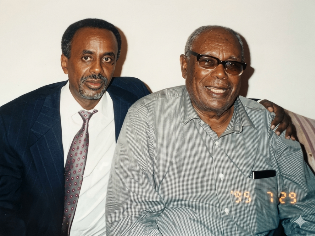 Fikre Alemu with his father Colonel Alemu Kitessa Yadete