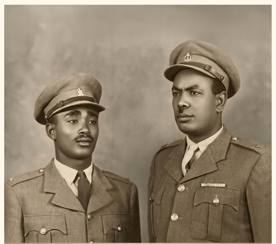 Abera Alemu, son of Colonel Alemu Kitessa Yadete, in military uniform
